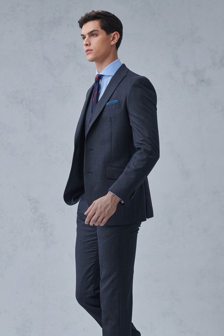 SST&C #Machine Washable Series  Dark Gray Textured Slim Fit Suit Jacket | 0112210004  (Outlet)_3