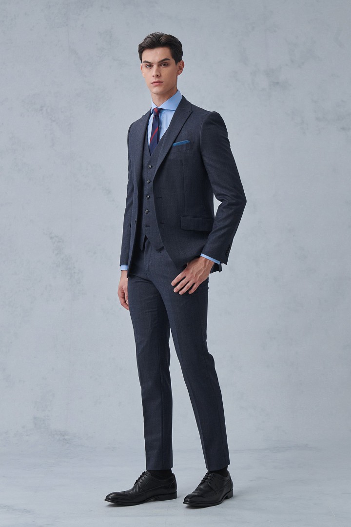 SST&C #Machine Washable Series  Dark Gray Textured Slim Fit Suit Jacket | 0112210004  (Outlet)_4