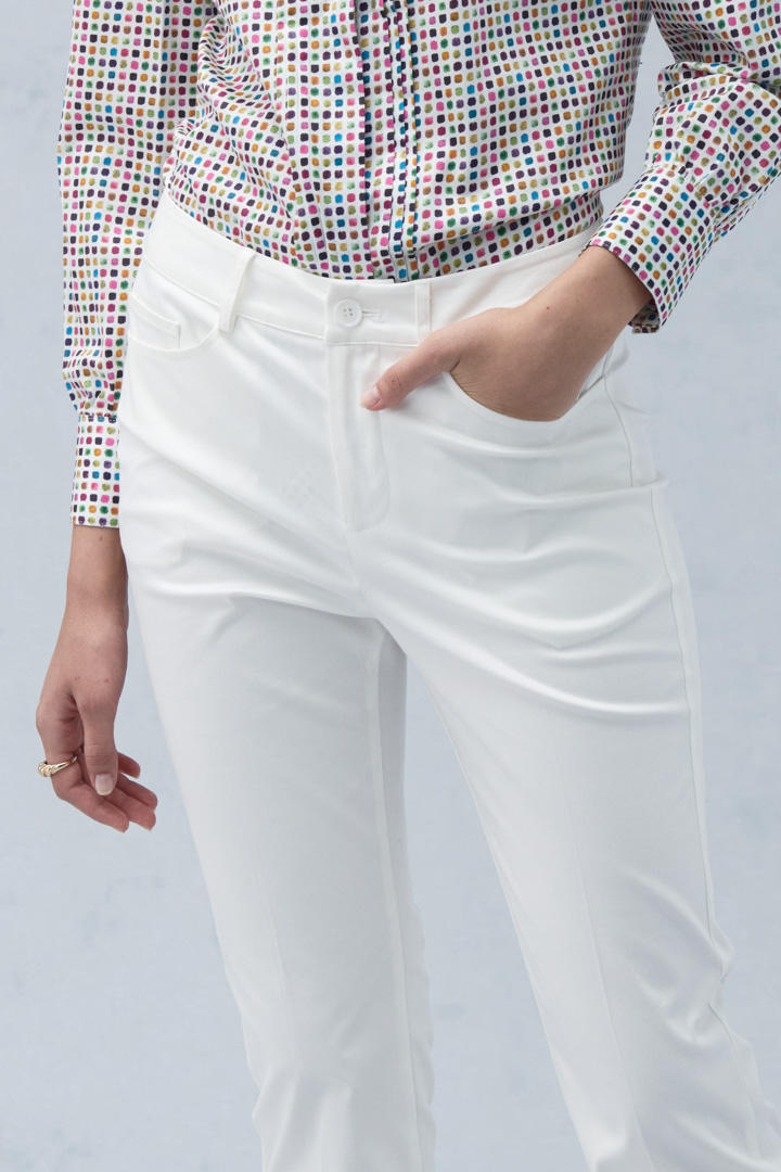 SST&C Women'S White Standard Fit Low Waist Small Straight Trousers | 8262210001  (Outlet)_6