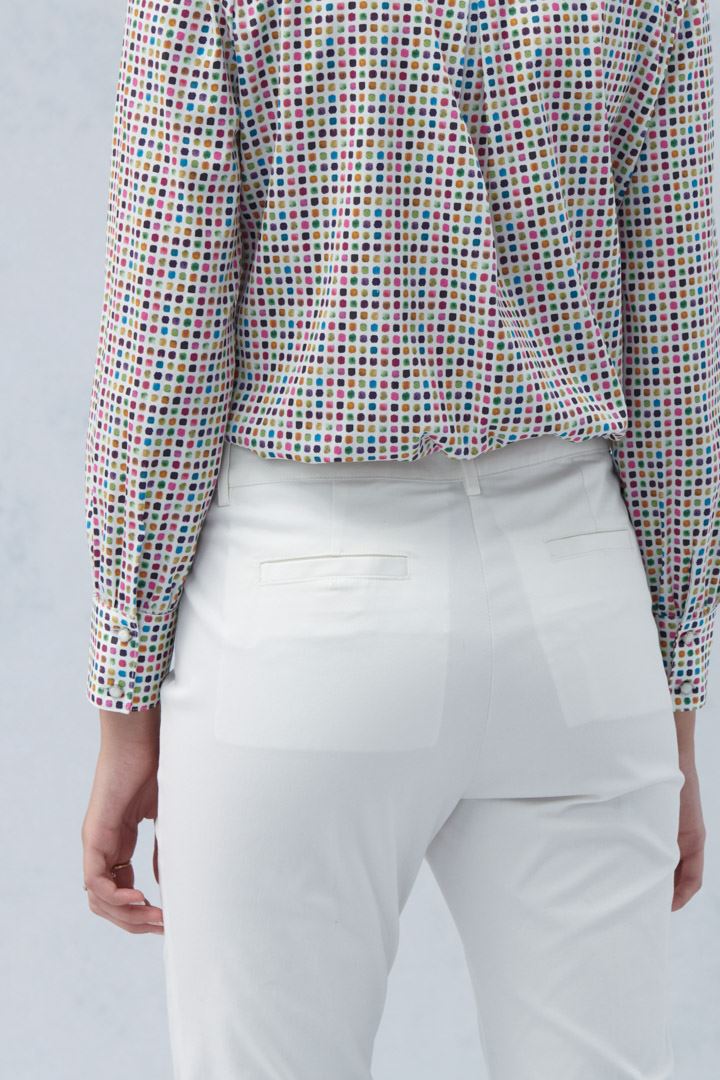 SST&C Women'S White Standard Fit Low Waist Small Straight Trousers | 8262210001  (Outlet)_7