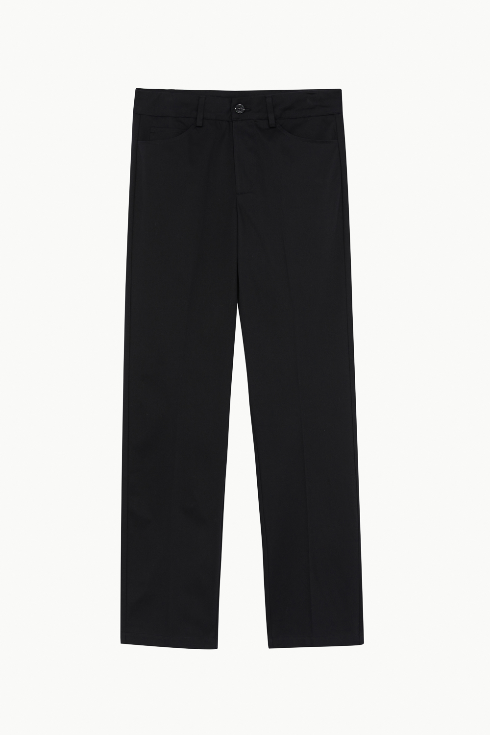 SST&C Women'S Black Standard Fit Low Waist Small Straight Trousers | 8262210003  (Outlet)_8