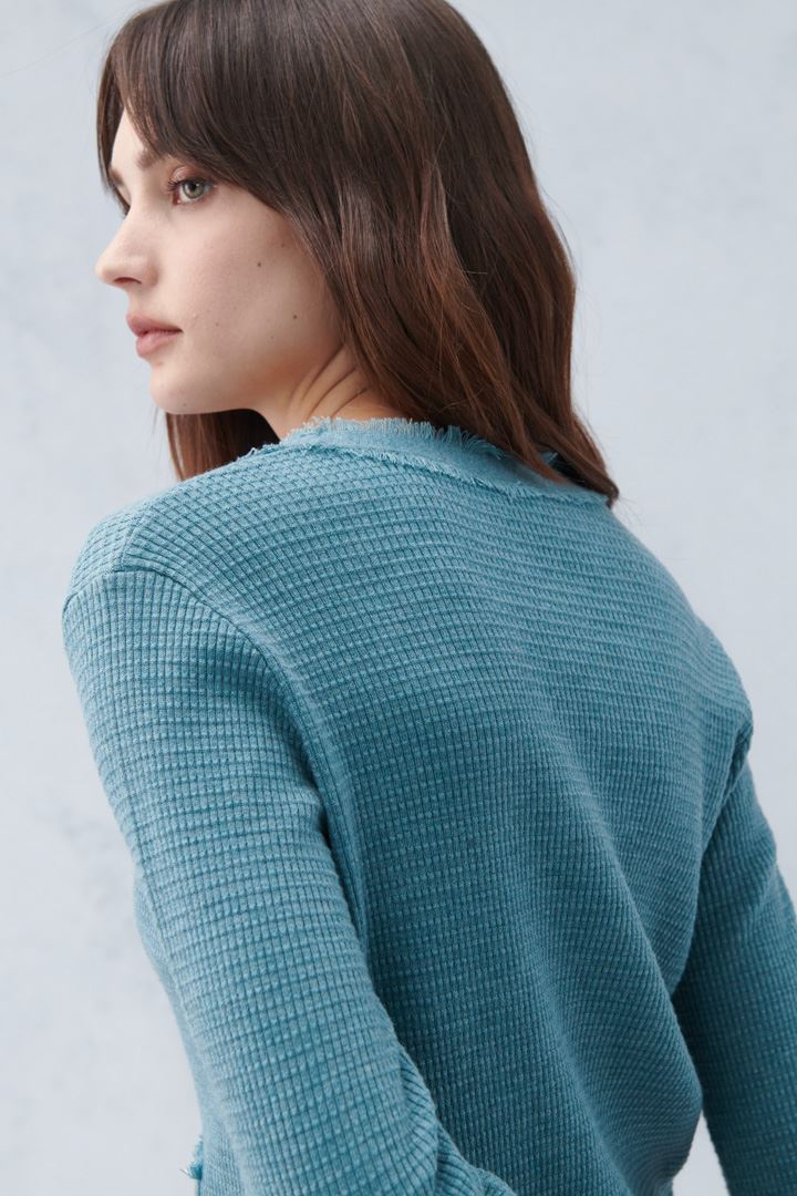 SST&C #Online Exclusive  Women'S Diamond Green V-Neck Raw Edge Sweater | 8662210002  (Outlet)_7
