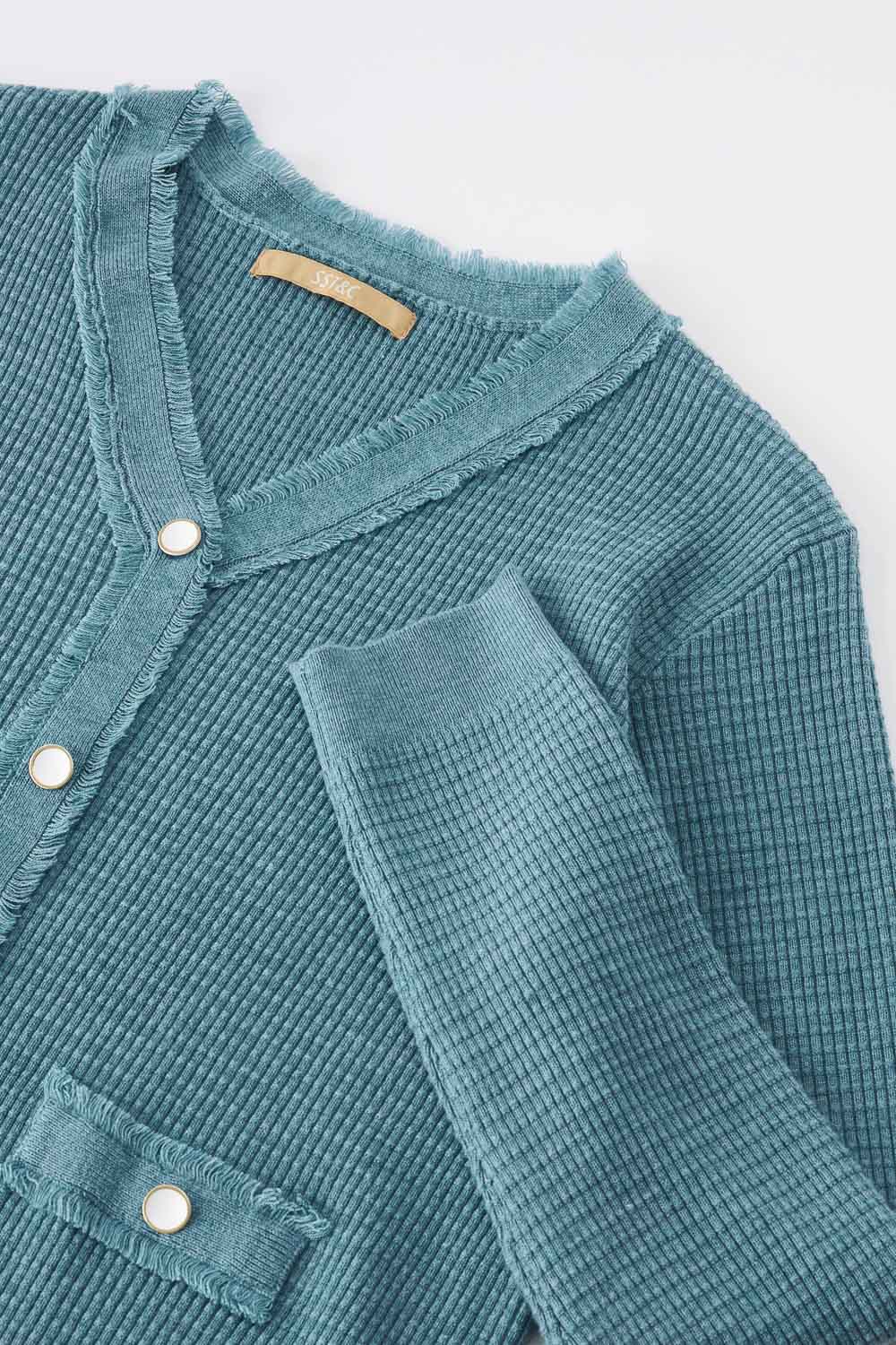 SST&C #Online Exclusive  Women'S Diamond Green V-Neck Raw Edge Sweater | 8662210002  (Outlet)_9