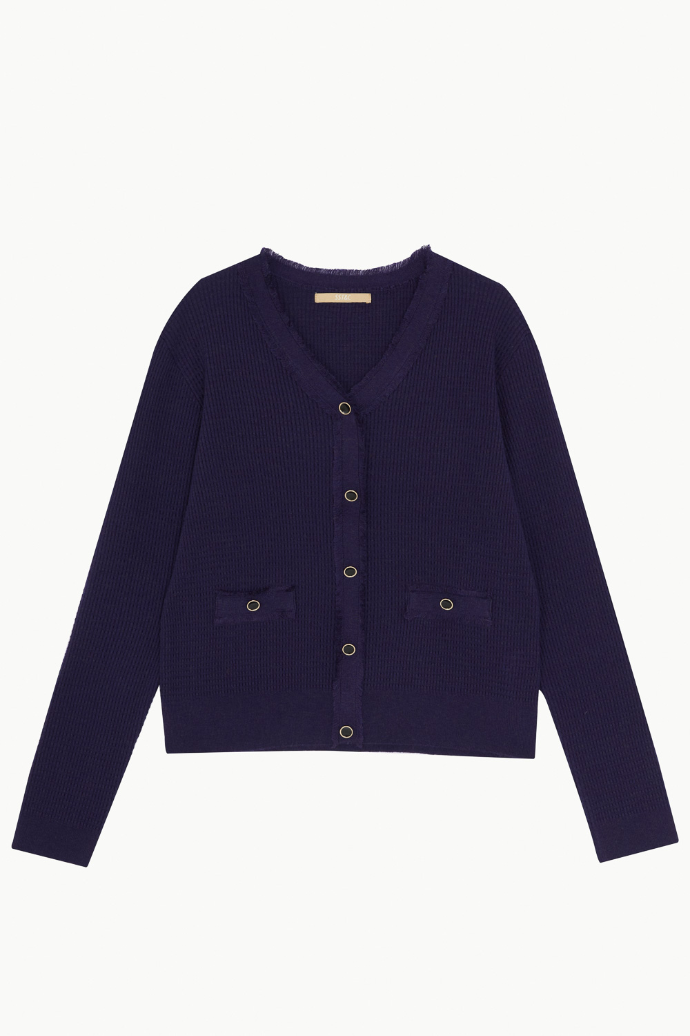 SST&C #Online Exclusive  Women'S Starry Sky Purple V-Neck Raw Edge Sweater | 8662210003  (Outlet)_8
