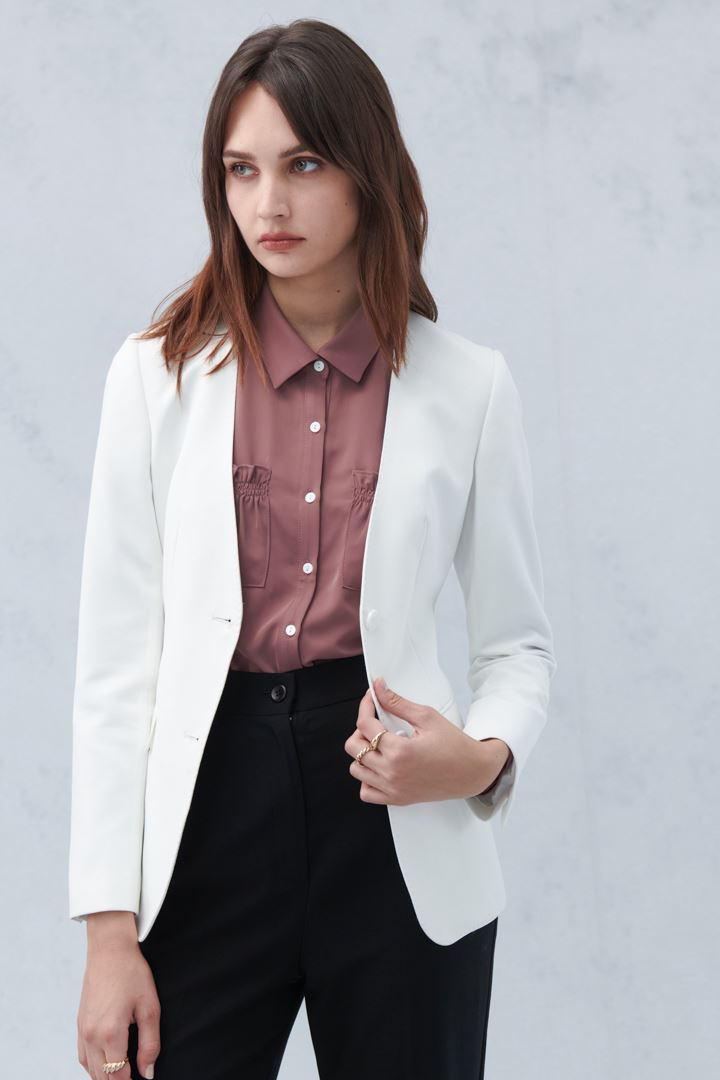 SST&C Amber Brown Shirt Collar Cardigan Lace Pocket Top | 7662210004  (Outlet)_6