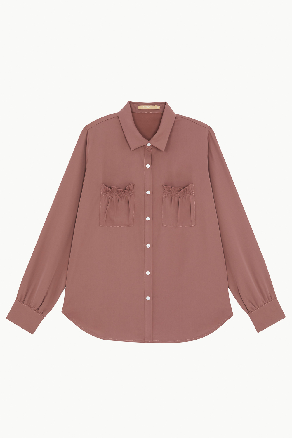SST&C Amber Brown Shirt Collar Cardigan Lace Pocket Top | 7662210004  (Outlet)_8