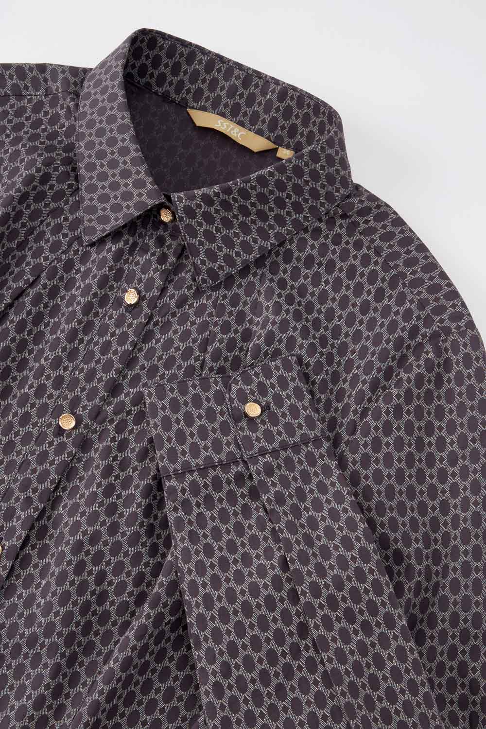 SST&C Burgundy Elegant Printed Shirt | 7562210003  (Outlet)_9