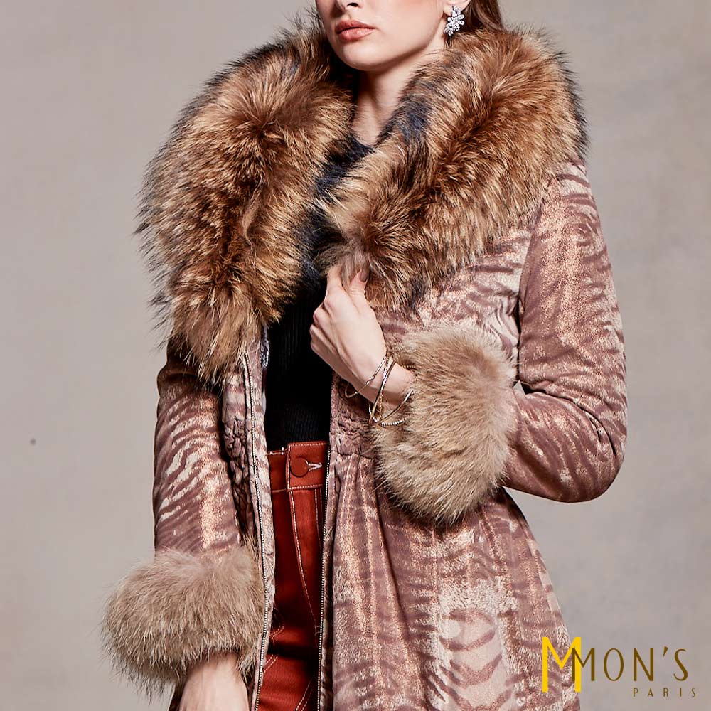 時尚紋小羊皮保暖大衣【MON’S 流行服飾】_1