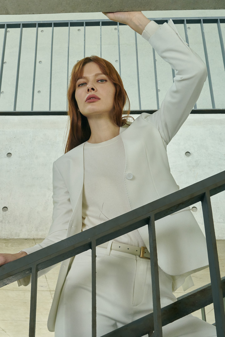 SST&C Women'S White V-Neck Strappy Suit Jacket | 7162210001  (Outlet)_1