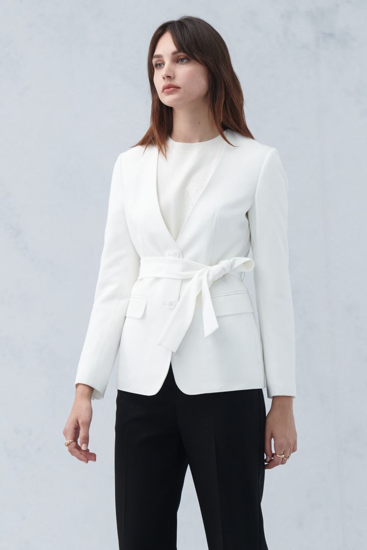 SST&C Women'S White V-Neck Strappy Suit Jacket | 7162210001  (Outlet)_2