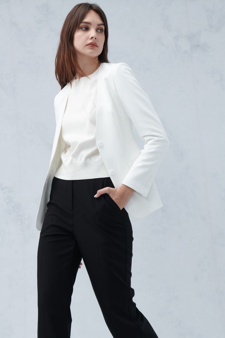 SST&C Women'S White V-Neck Strappy Suit Jacket | 7162210001  (Outlet)_3