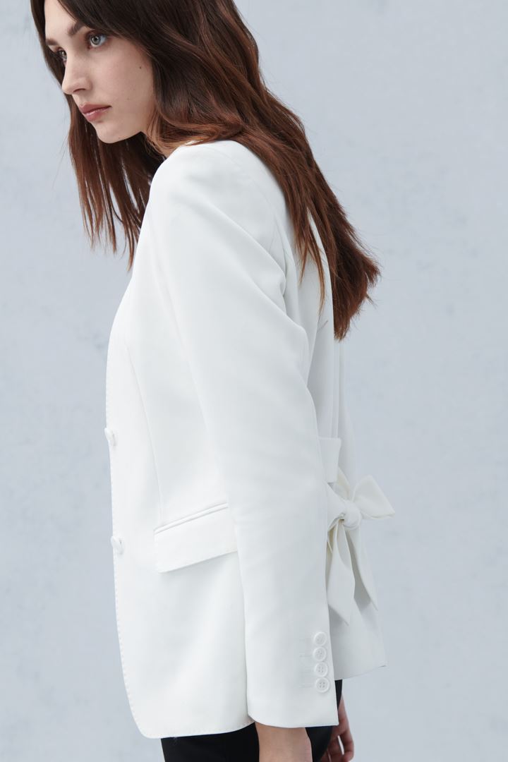 SST&C Women'S White V-Neck Strappy Suit Jacket | 7162210001  (Outlet)_7