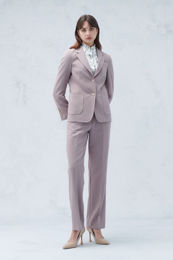 SST&C Women'S Matte Purple Square Collar Suit Jacket | 7162210006  (Outlet)_5