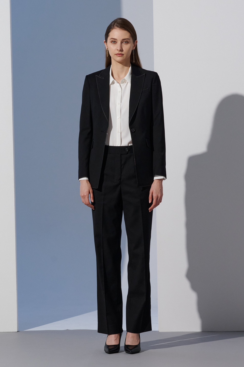 SST&C Black Slim Fit Suit Trousers | 7262210004  (Outlet)_1