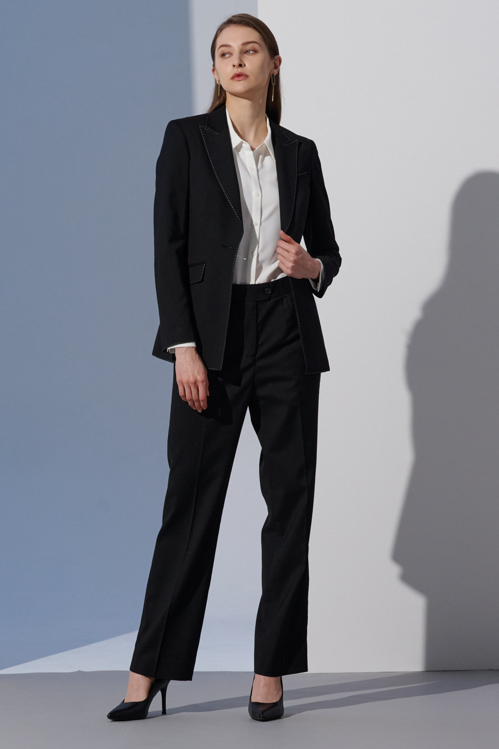 SST&C Black Slim Fit Suit Trousers | 7262210004  (Outlet)_2