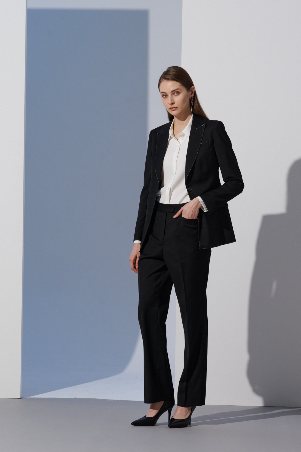 SST&C Black Slim Fit Suit Trousers | 7262210004  (Outlet)_4