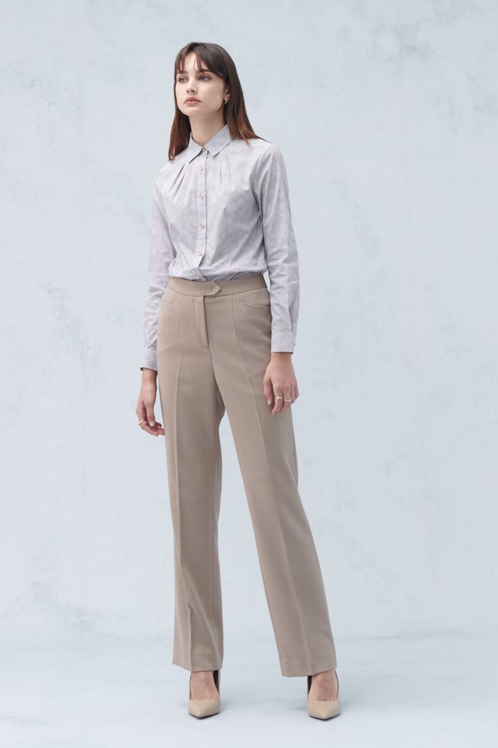 SST&C Women'S Light Khaki Comfortable Straight Suit Trousers | 7262210005  (Outlet)_3