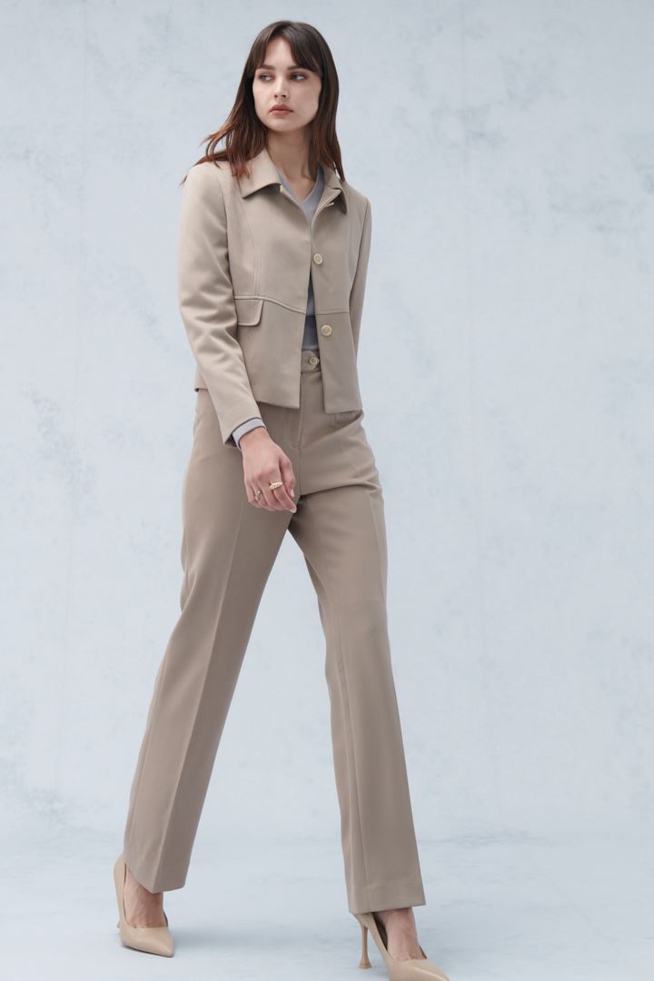 SST&C Women'S Light Khaki Comfortable Straight Suit Trousers | 7262210005  (Outlet)_4