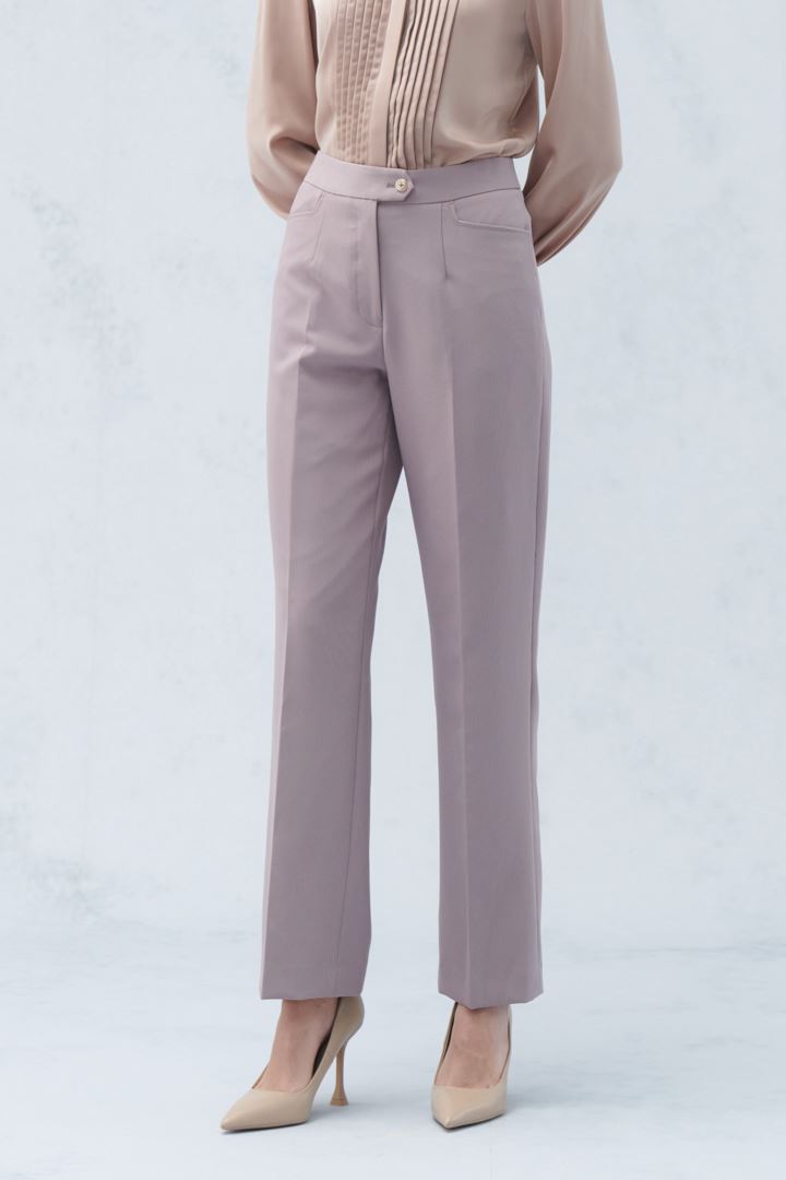 SST&C Women'S Fog Purple Comfortable Straight Suit Trousers | 7262210006  (Outlet)_2