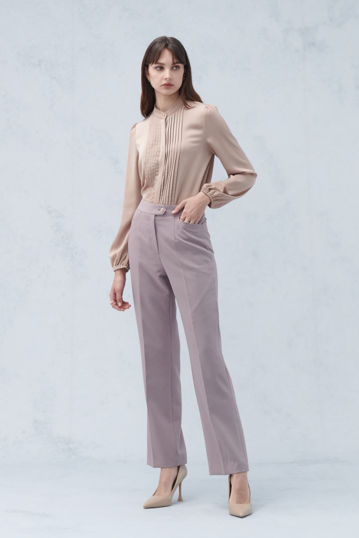 SST&C Women'S Fog Purple Comfortable Straight Suit Trousers | 7262210006  (Outlet)_3