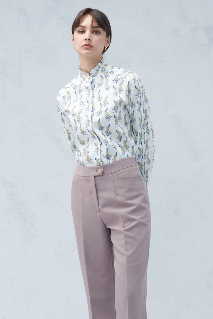 SST&C Women'S Fog Purple Comfortable Straight Suit Trousers | 7262210006  (Outlet)_5