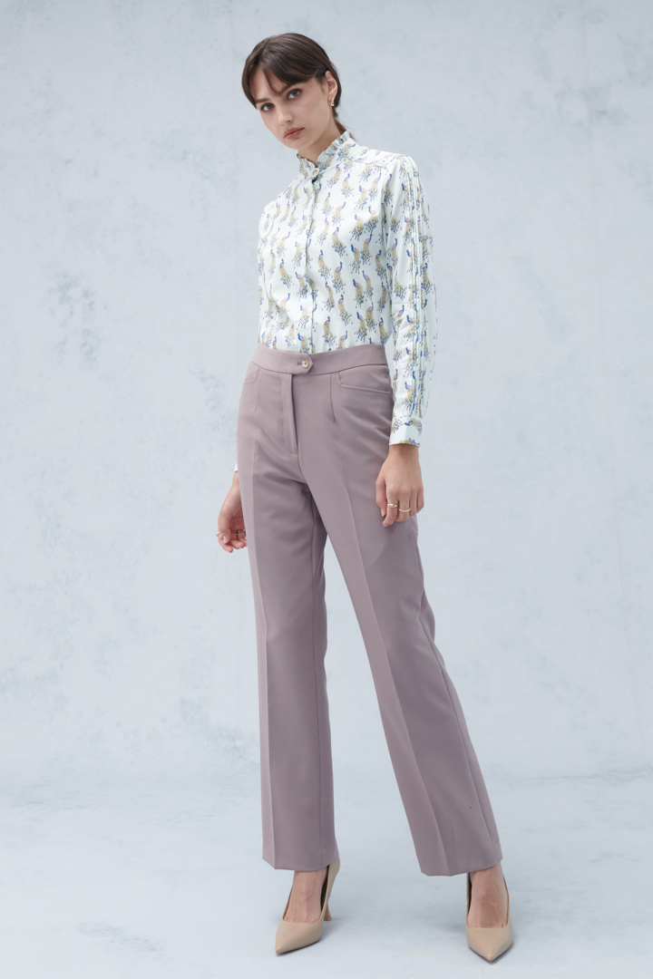 SST&C Women'S Fog Purple Comfortable Straight Suit Trousers | 7262210006  (Outlet)_6