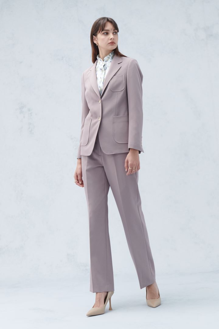 SST&C Women'S Fog Purple Comfortable Straight Suit Trousers | 7262210006  (Outlet)_7