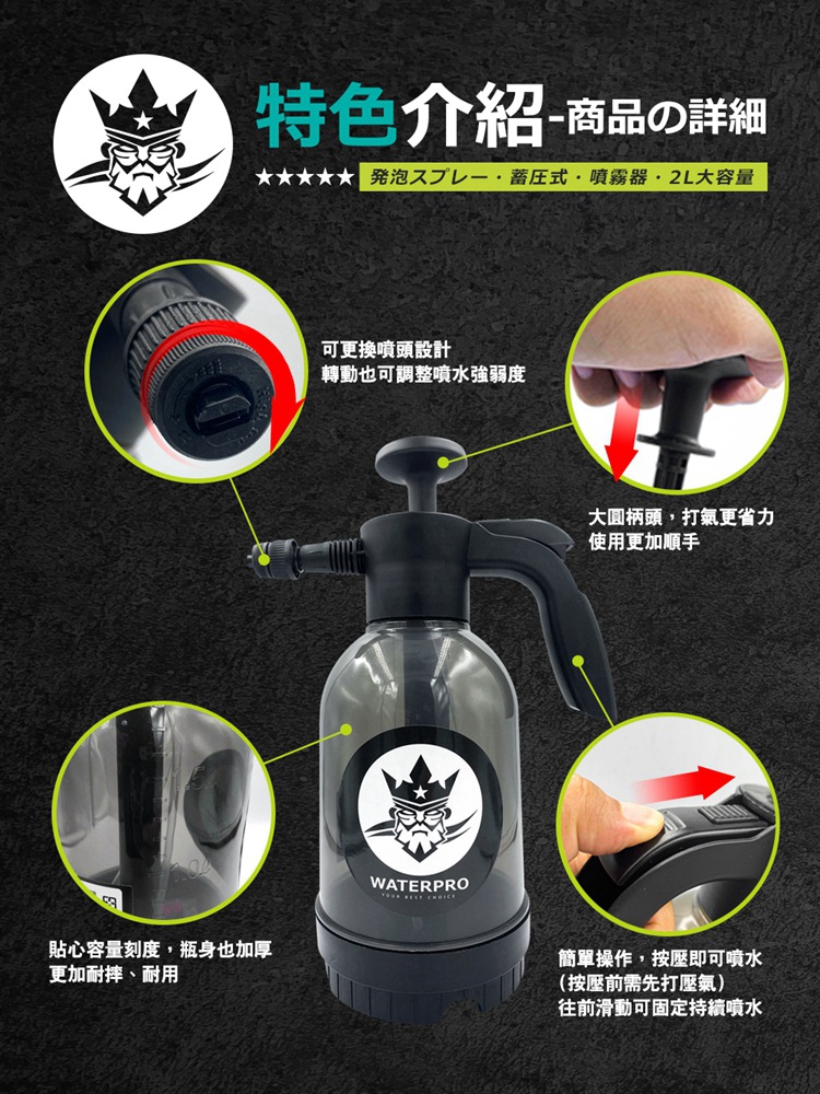 【WaterPro】淨車泡沫噴壺｜泡沫噴霧｜大容量｜耐酸鹼_7