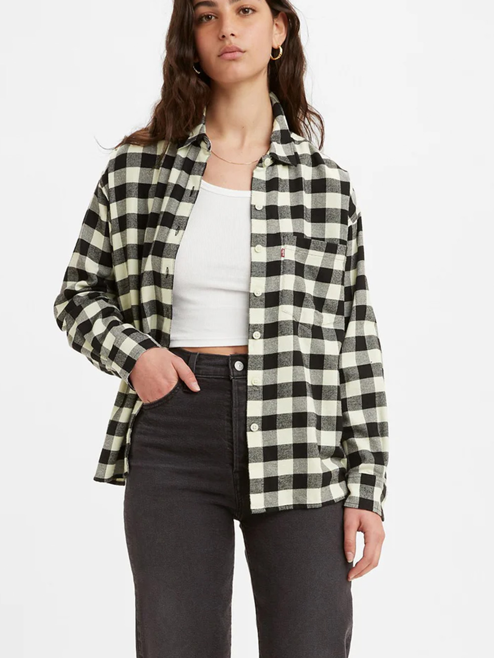 Levis 女款 法蘭絨格紋襯衫 / 英倫格紋 熱賣單品
