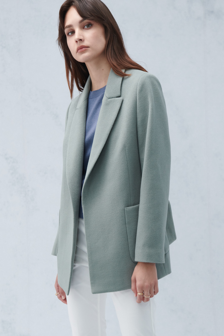 SST&C #Online Exclusive  Mid-Turquoise Strappy Peacoat | 8162210008  (Outlet)_3