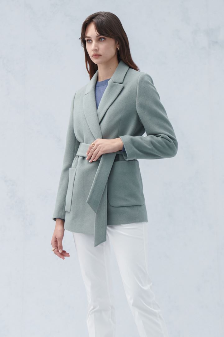 SST&C #Online Exclusive  Mid-Turquoise Strappy Peacoat | 8162210008  (Outlet)_6
