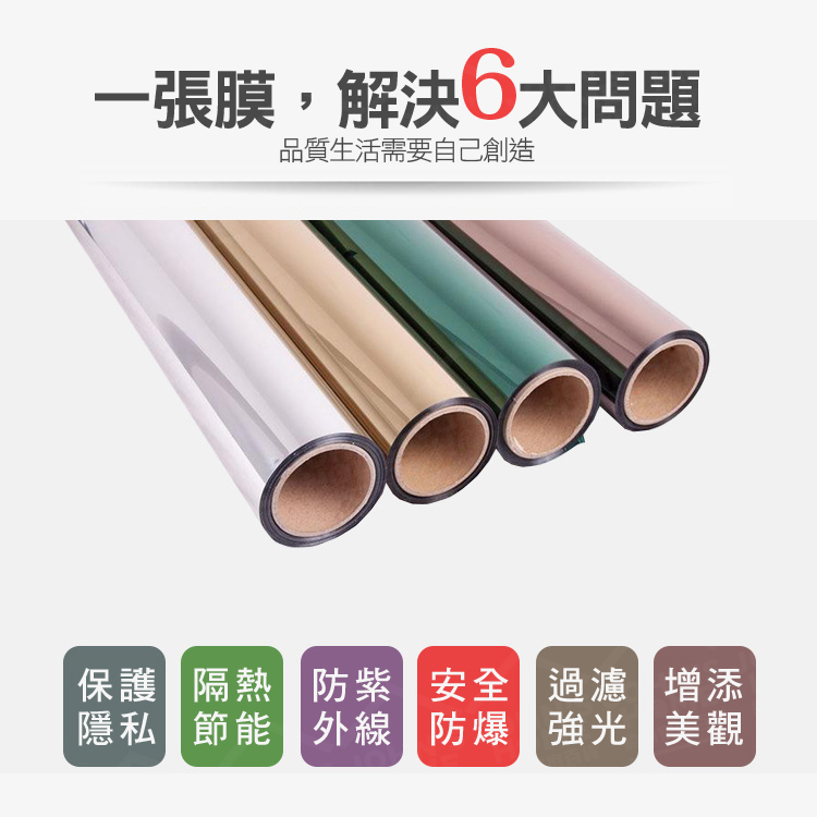 隔熱防曬玻璃貼膜 多規格 單向透視防窺遮光貼 反光遮陽貼 窗貼 隔熱紙 窗戶貼紙【A50102】《約翰家庭百貨_3
