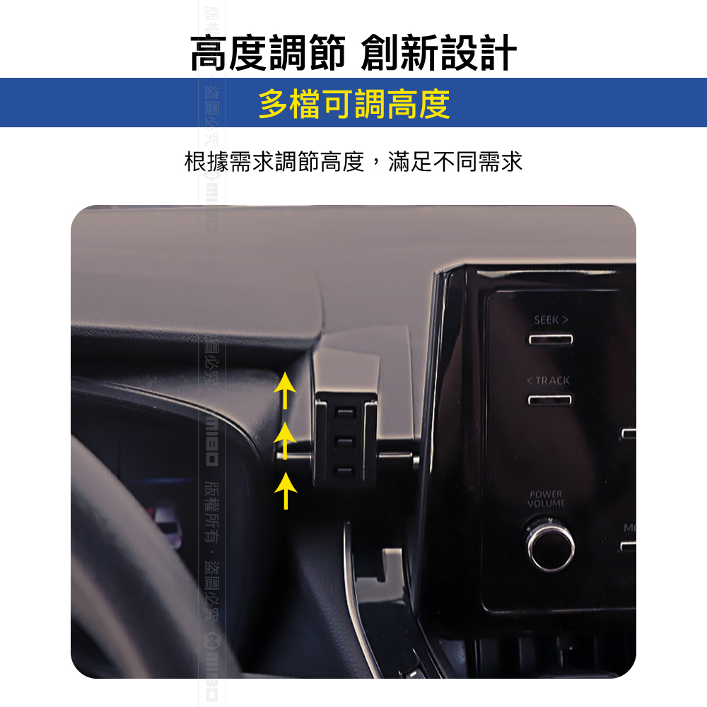 TOYOTA 豐田 Corolla 2021年之後~ 米其林 Qi 智能充電紅外線自動開合手機架【專用支架+QC快速車充】 ML99_4