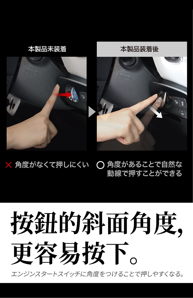 【日本YAC】斜蓋式啟動按鈕PF-371｜汽車啟動貼｜一鍵啟動蓋_2