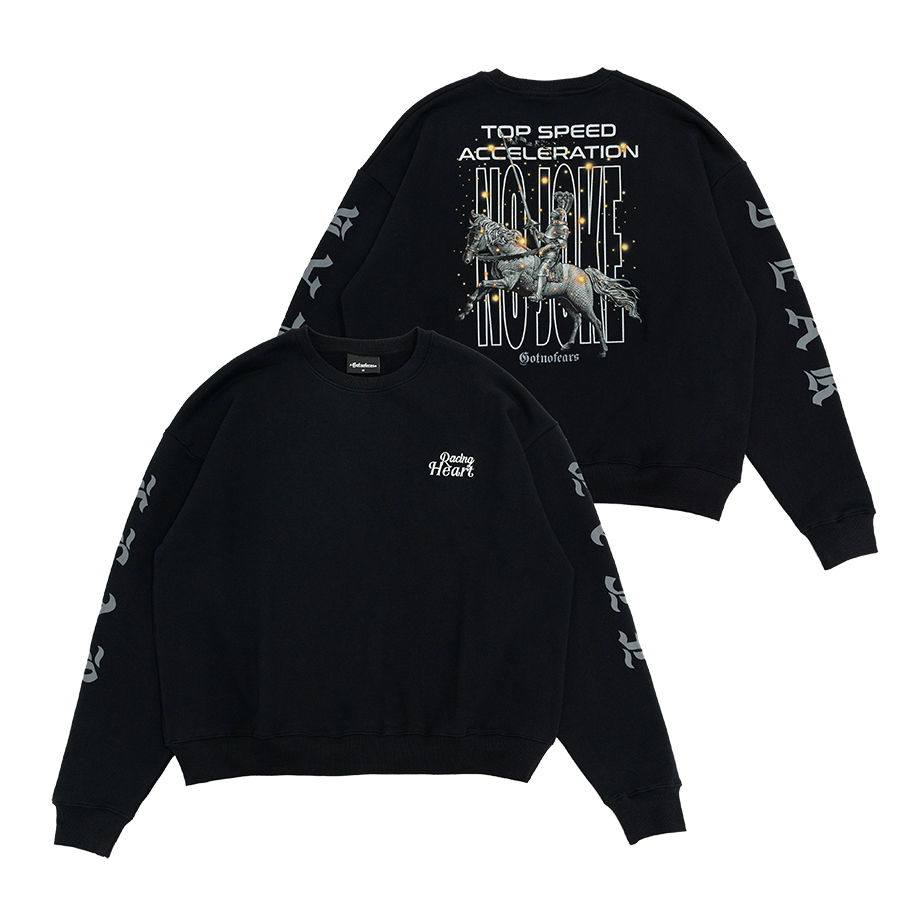 RACING HEART OVERSIZED SWEATSHIRT│金屬盔甲騎士大學服_0