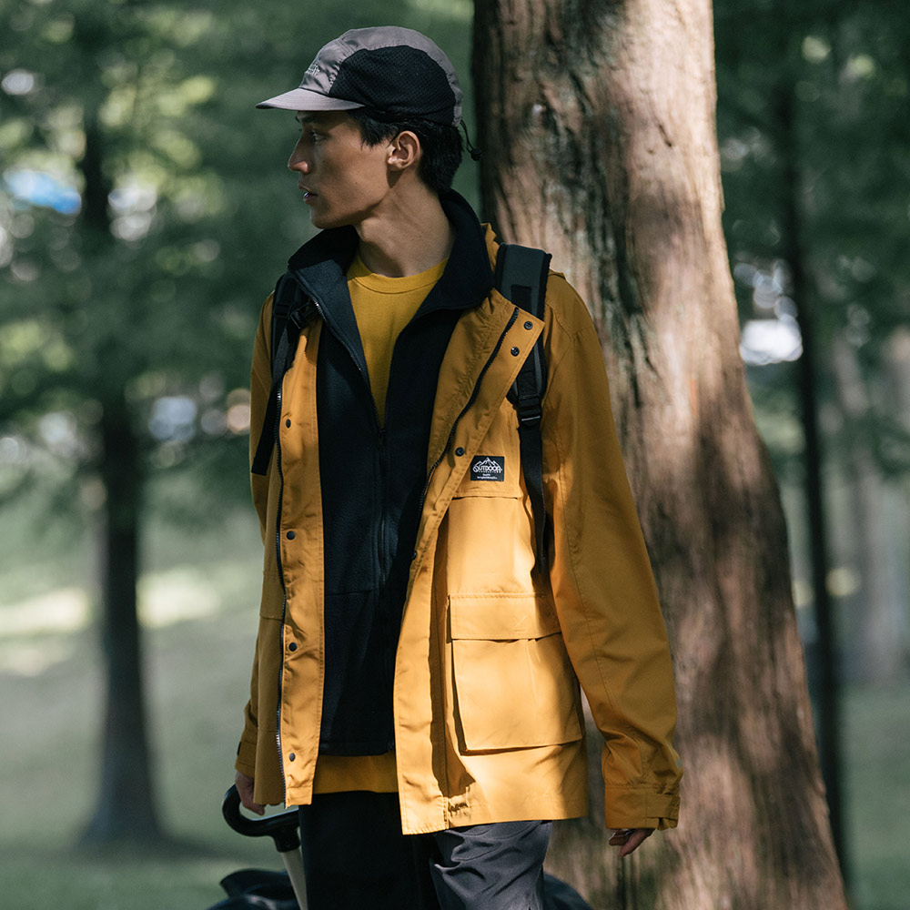 【OUTDOOR】2 in 1外套+背心-芥黃色 OD222311YL (ODCLO)_0