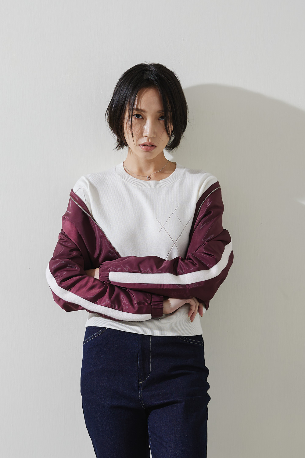 SST&C #Online Exclusive  Burgundy Casual Windbreaker Jacket | 8161809008  (Outlet)_3