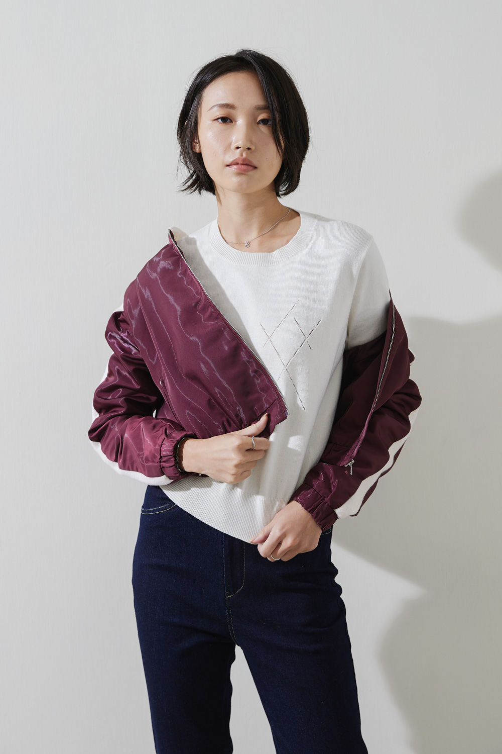 SST&C #Online Exclusive  Burgundy Casual Windbreaker Jacket | 8161809008  (Outlet)_4