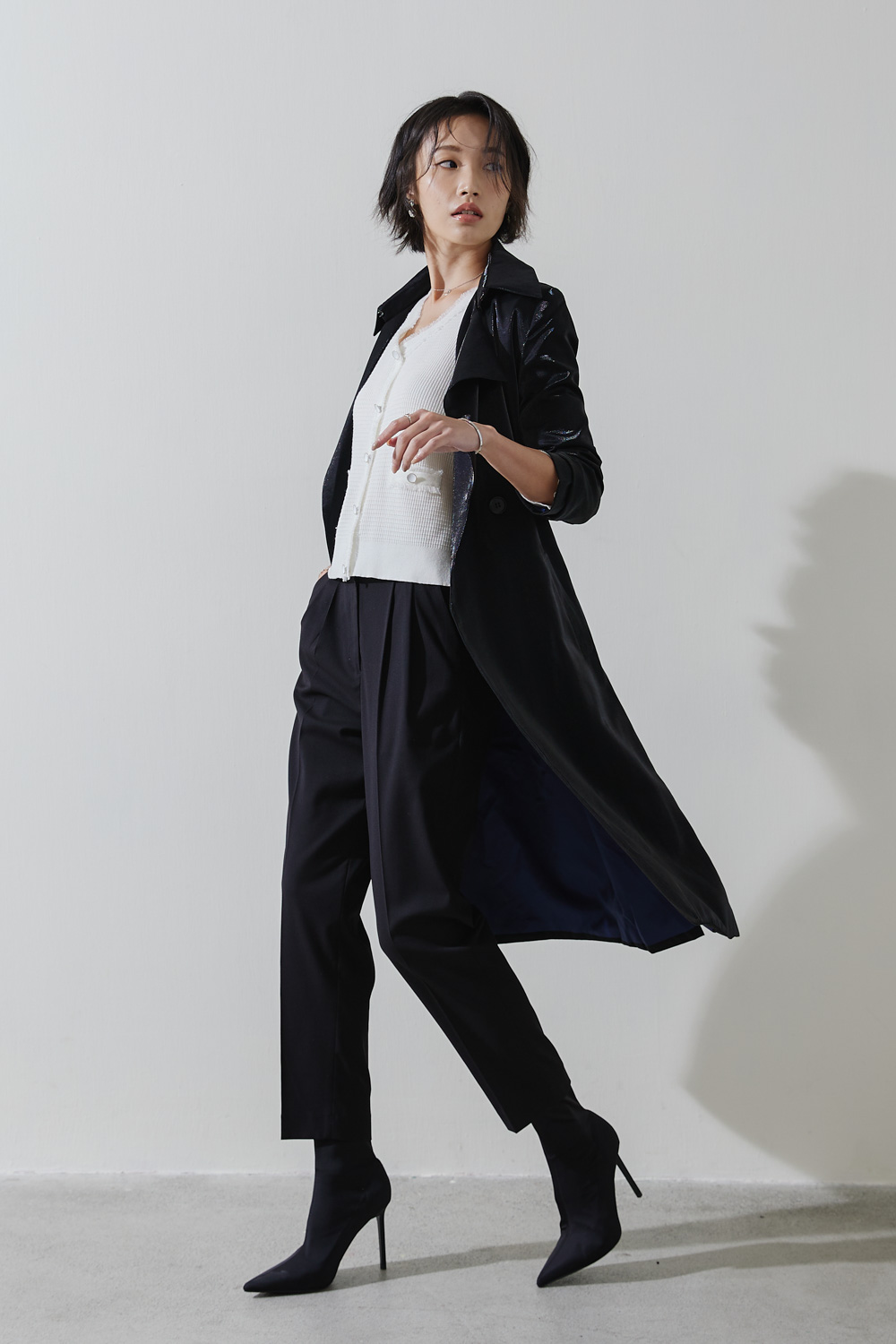 SST&C #Online Exclusive  Black Large Lapel Water-Repellent Windbreaker | 8161811008  (Outlet)_0