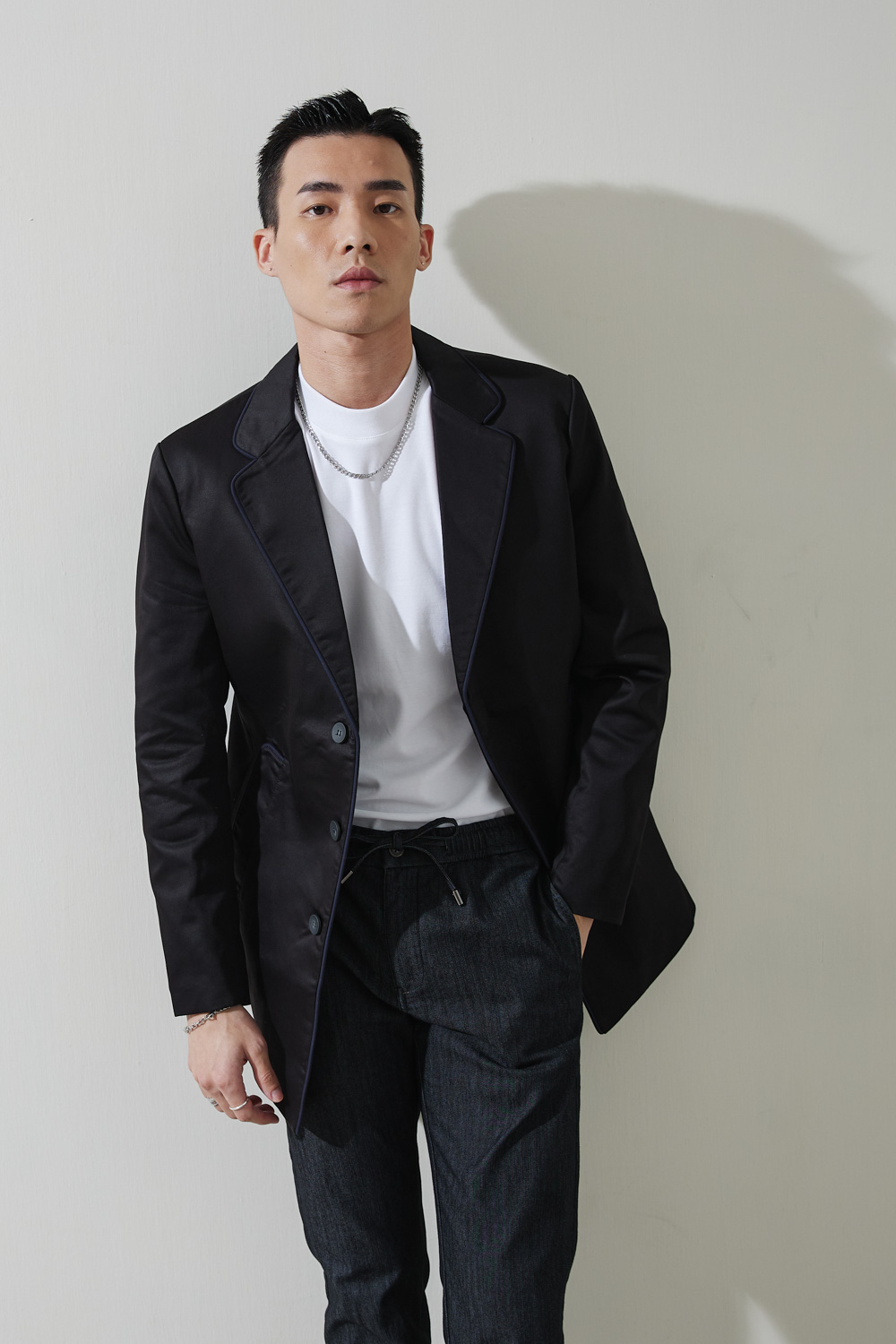 SST&C Black Trench Coat | 0612009004  (Outlet)_1