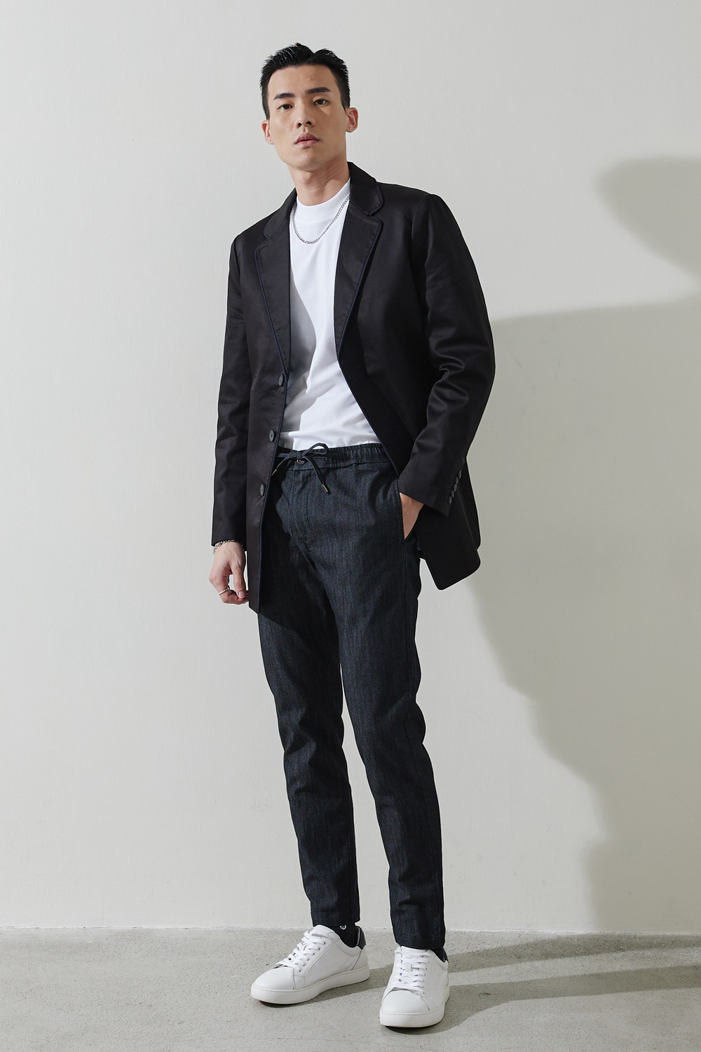 SST&C Black Trench Coat | 0612009004  (Outlet)_2