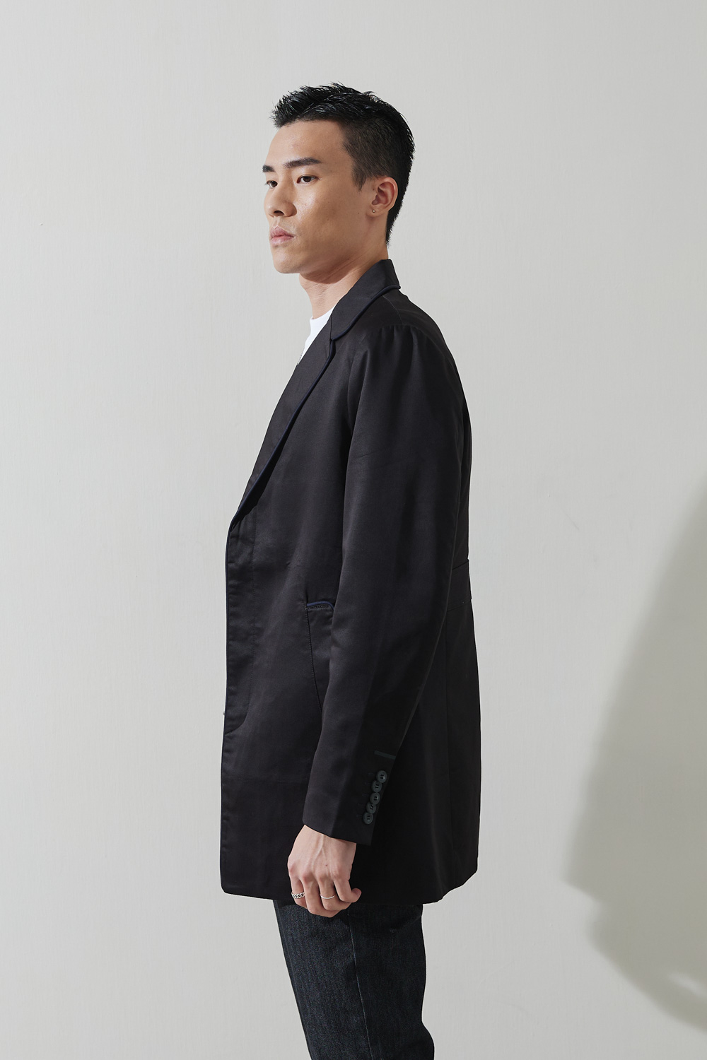SST&C Black Trench Coat | 0612009004  (Outlet)_4