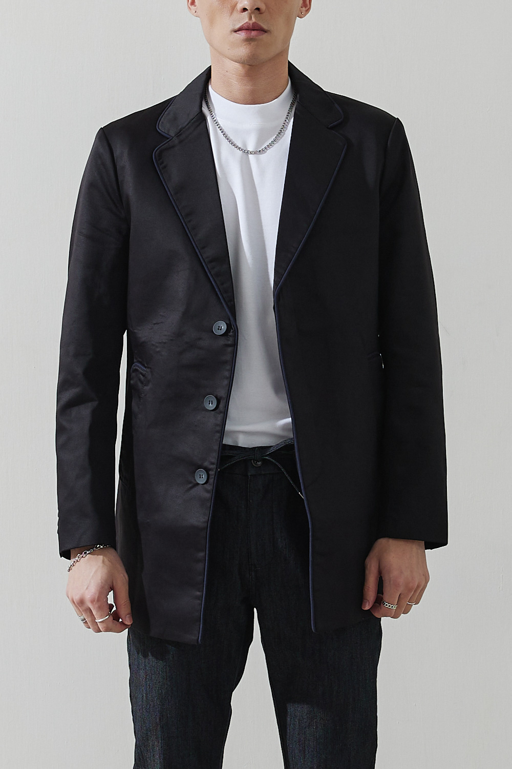SST&C Black Trench Coat | 0612009004  (Outlet)_6