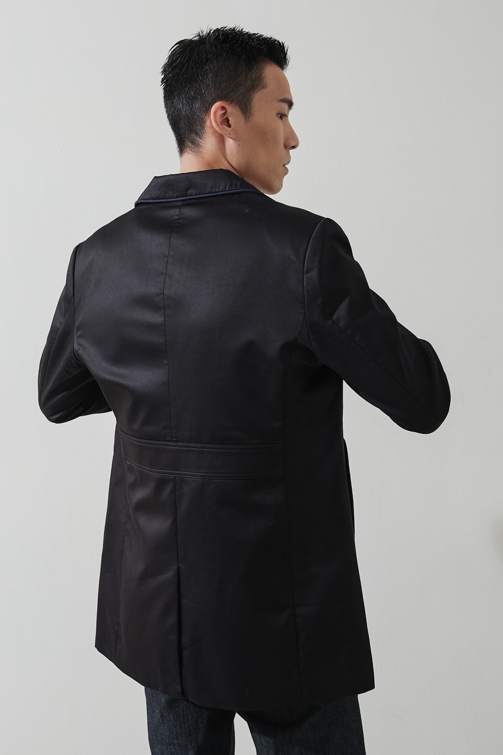 SST&C Black Trench Coat | 0612009004  (Outlet)_7