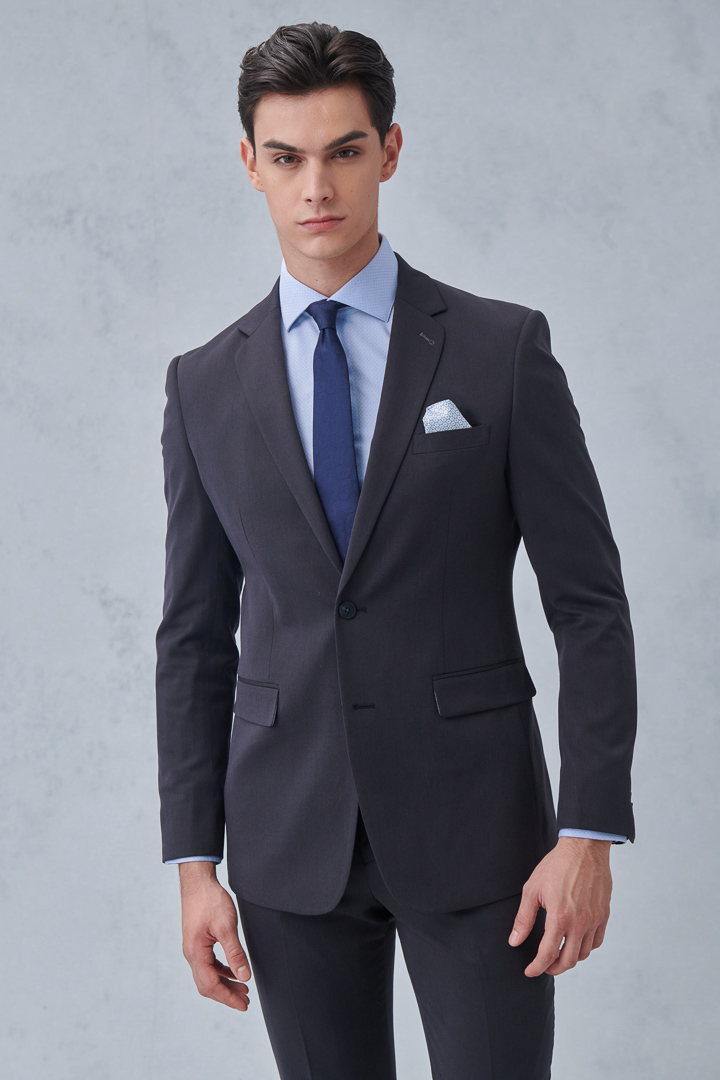 SST&C Charcoal Gray Slim Fit Suit Jacket | 0112211001  (Outlet)_1