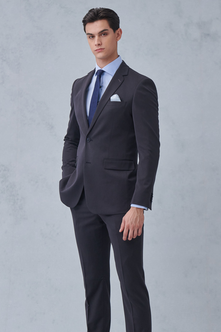 SST&C Charcoal Gray Slim Fit Suit Jacket | 0112211001  (Outlet)_4