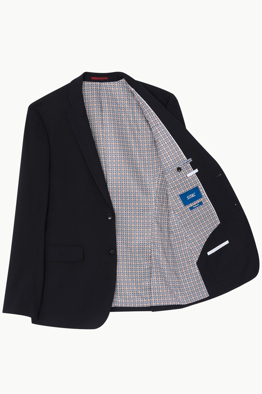 SST&C Black Pinstripe Pattern Tailored Suit Jacket | 0112211002  (Outlet)_9