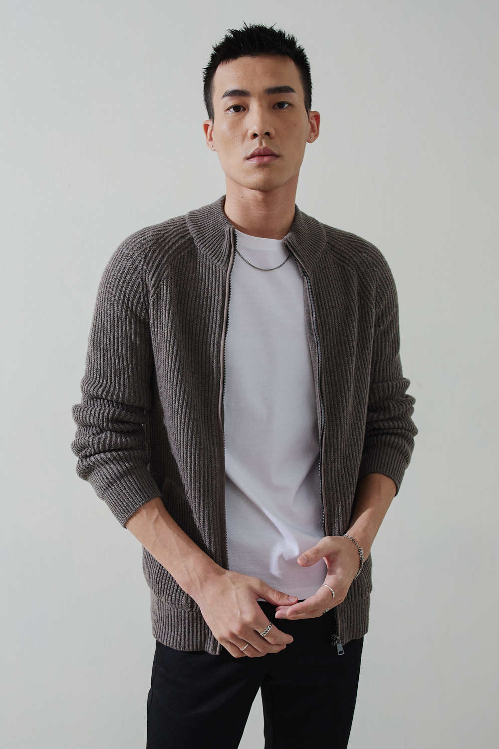 SST&C #Online Exclusive  Camel Brown Zip Cardigan | 1112210010  (Outlet)_0
