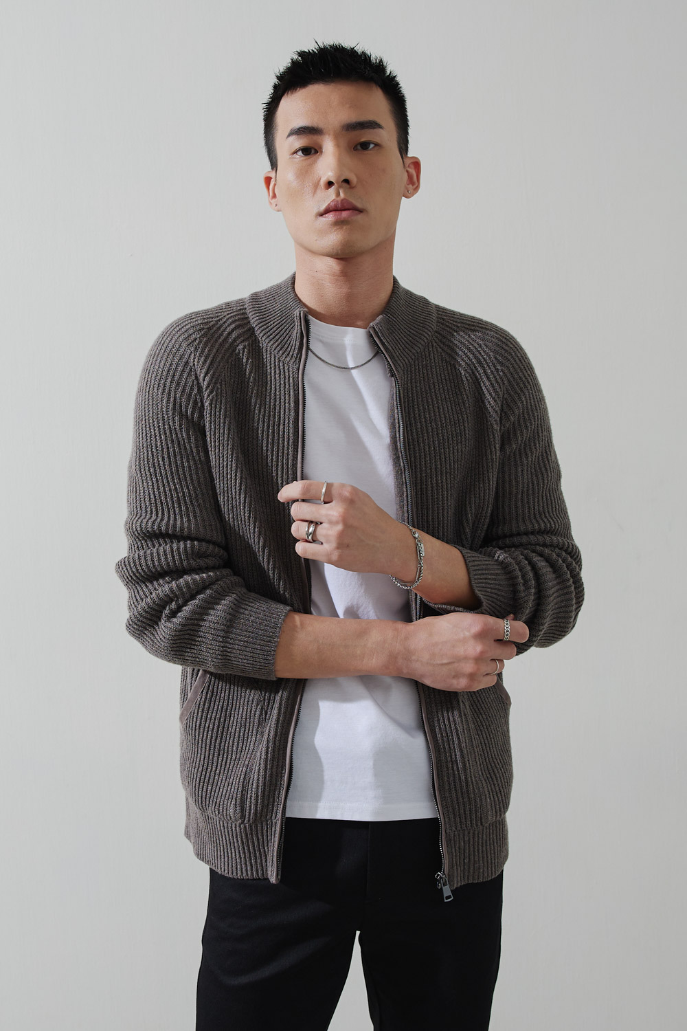 SST&C #Online Exclusive  Camel Brown Zip Cardigan | 1112210010  (Outlet)_1