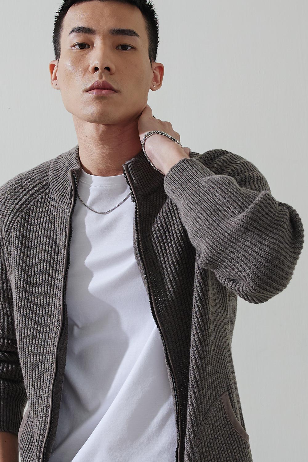 SST&C #Online Exclusive  Camel Brown Zip Cardigan | 1112210010  (Outlet)_4